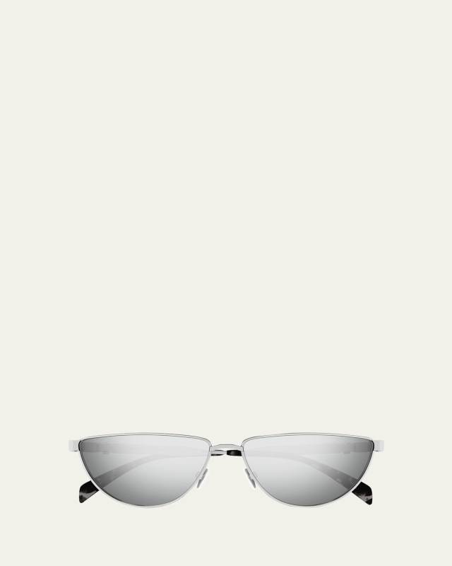 Mirrored Metal Cat-Eye Sunglasses